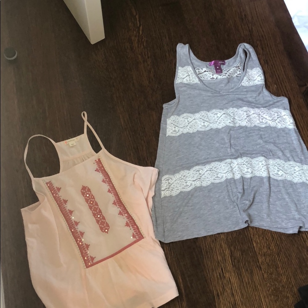 Gray and pink blouse